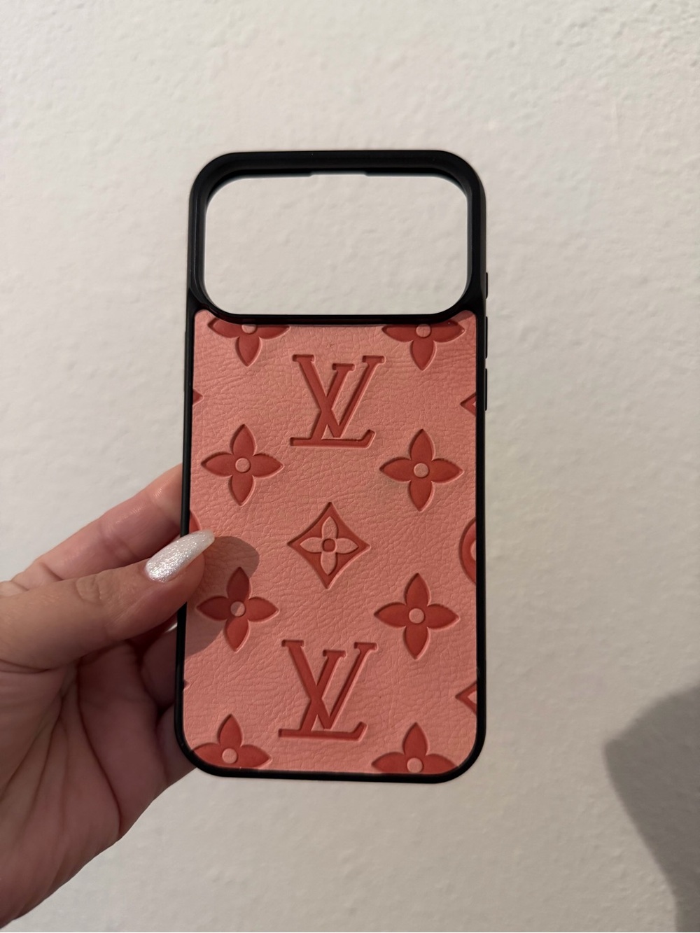 LV Coral Pink Embossed Monogram IPhone 17 PM Case
